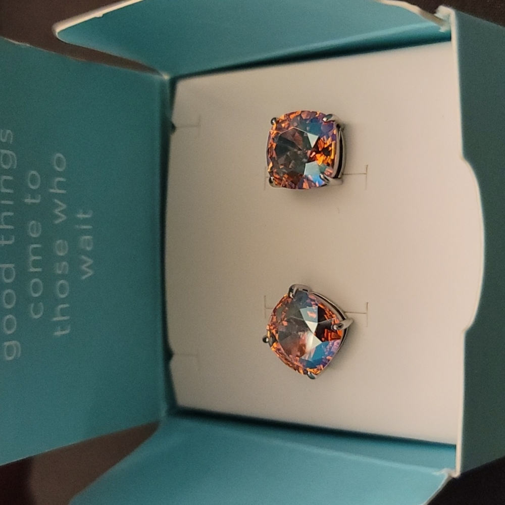 Large Clara Origami owl earrings AB pink